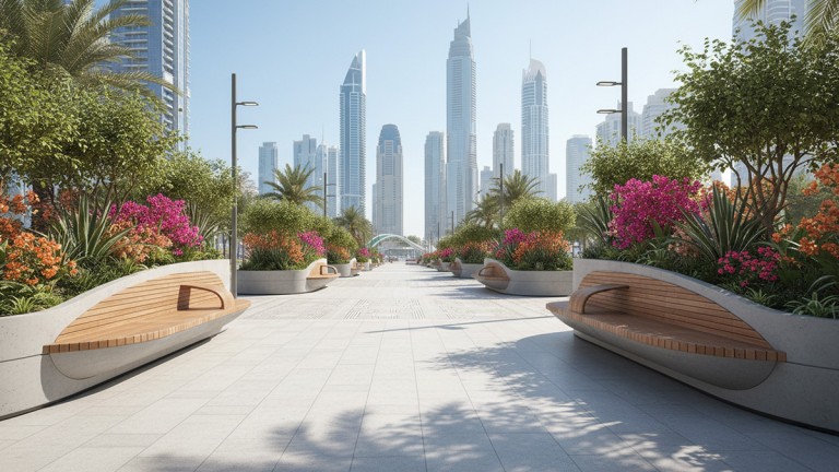 Planter-Integrated Street Furniture