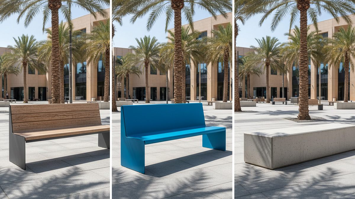 A Comparative Study of WPC, Steel, and Concrete Materials for Public Space Applications